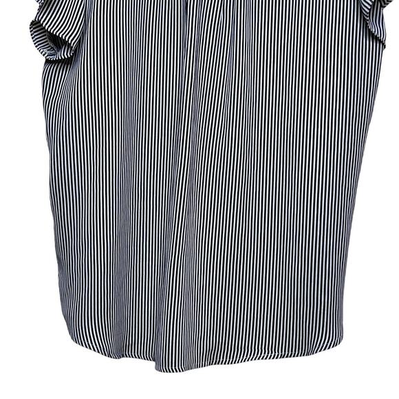 Philosophy Striped V-Neck Short Sleeve Blouse Size Medium Flutter Sleeves - Picture 8 of 9